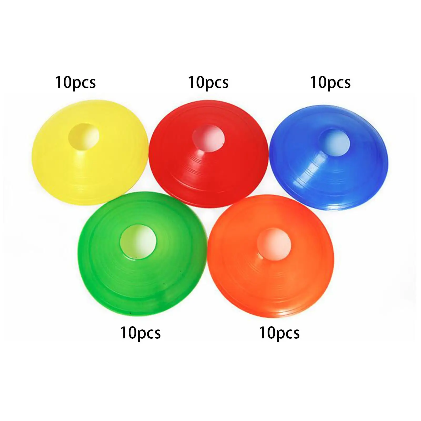 50 Pieces/Set Soccer Cones Lightweight Tray Football Field Marking Agility Soccer Aids for Outdoor Kids Adults Basketball Sports
