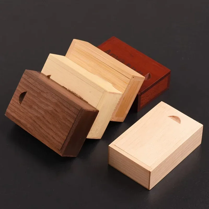 3.15x2x0.98inch Natural Wood Gift Boxes with Sliding Top Storage Box for Necklace Ring Jewelry or USB Wood Storage Box 6