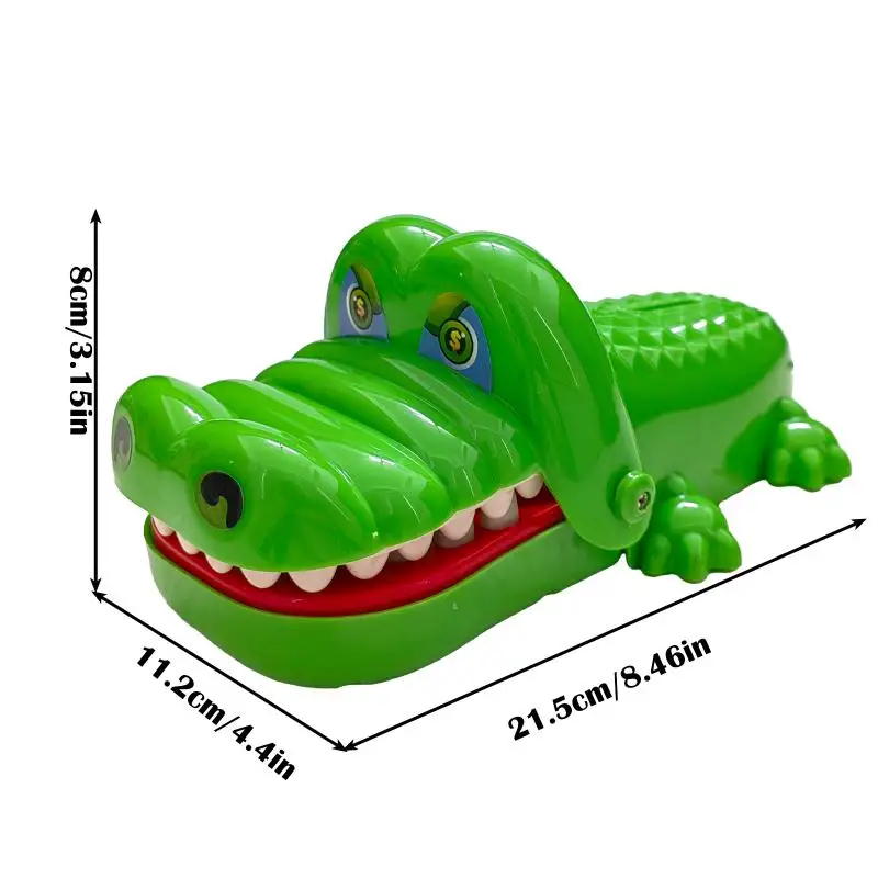 Crocodile piggy bank fingers bites teeth safe kids toy for coin saving and parent-child interaction