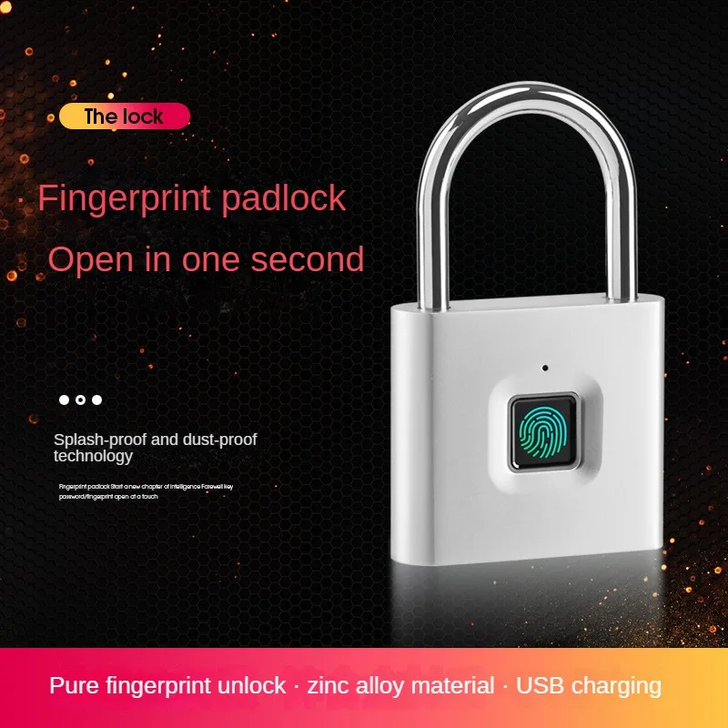 Shangwei's new zinc alloy fingerprint padlock luggage cabinet locker electronic intelligent anti-theft small lock password lock