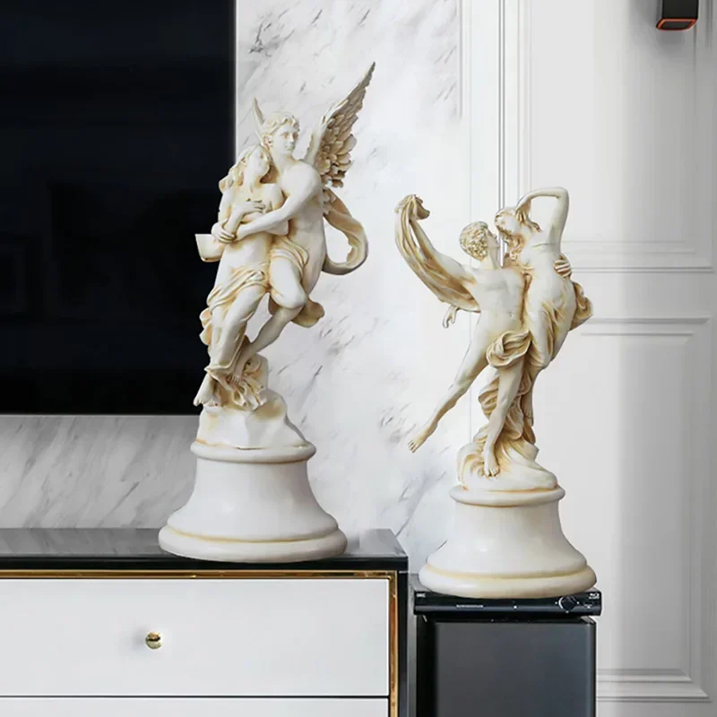 

Ancient Greek God of Love Sculpture Angel Room Decor Creative Figures Couple Resin Statue Retro Home Decor Ornament Wedding Gift