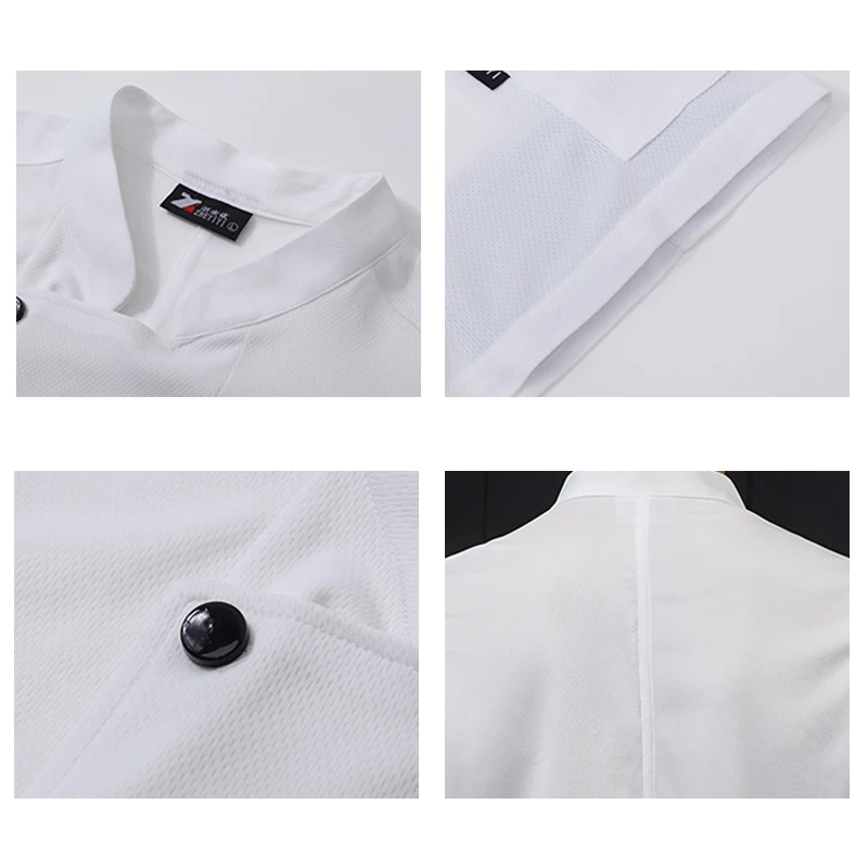 Hotel Kitchen Chef Uniform Restaurant Breathable Cook Jacket Summer Catering Thin Short-Sleeved Men's Whole Network Overalls