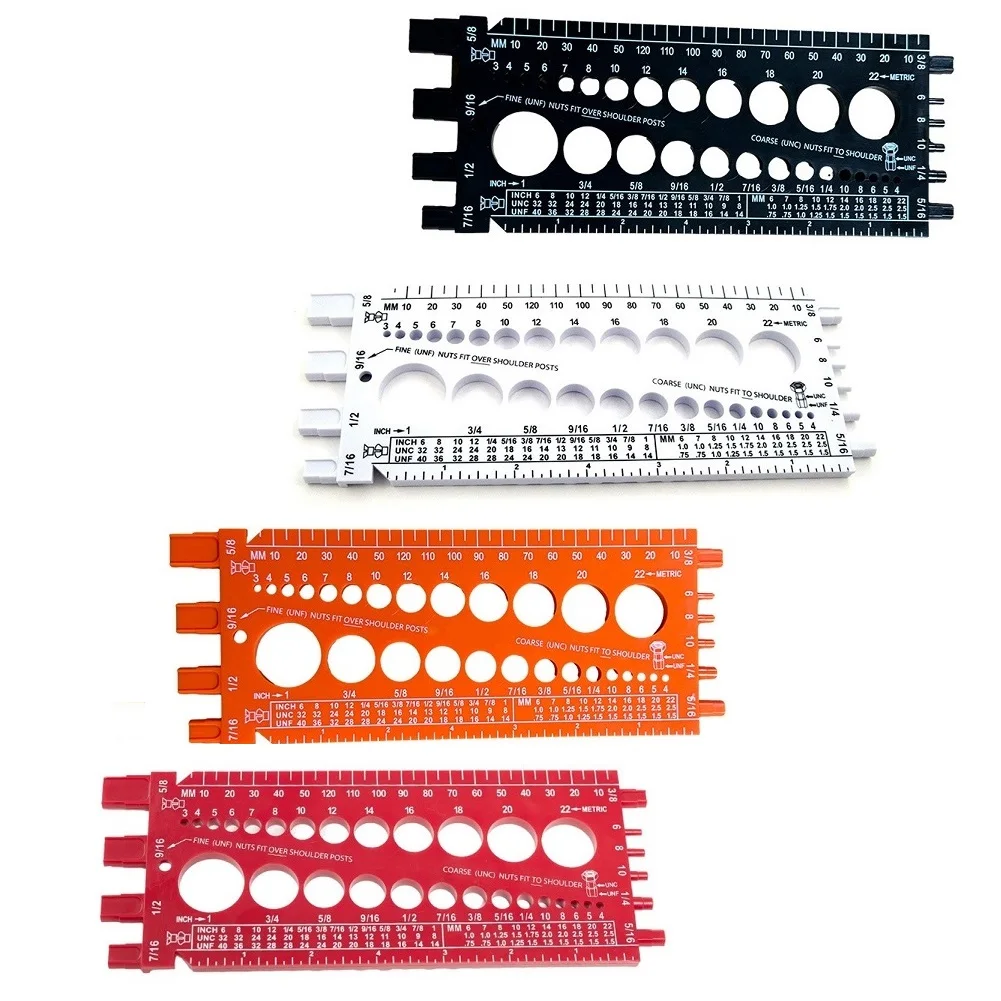 

1pc Bolt Nut Thread Inch & Metric Thread Tester Bolt Gauges Metric Size Gauge Tester Measuring Tool For Measuring Bolts Screws