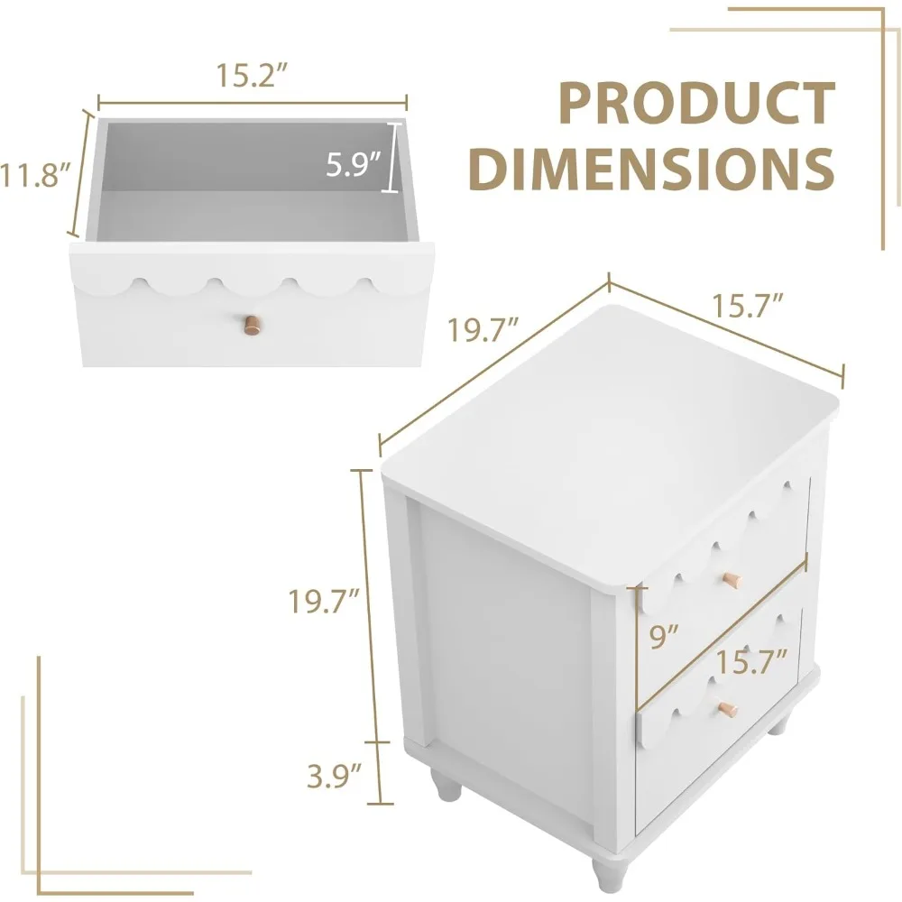 White Scalloped Nightstand 2