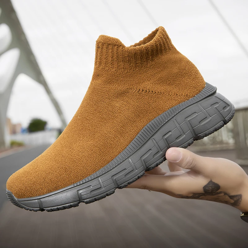 Men High Top Sneakers Women Socks Shoes Schoenen Mannen Black Trainers Soft Comfortable Couple Casual Shoes Plus Size 35-46