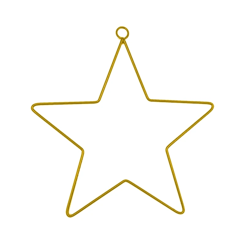 DIY Wrought Iron Metal Stars Ring Stars Wire Wreath Frame Hoop Macrame Rings for Handmade Dream Catcher New Year Drop Shipping 4