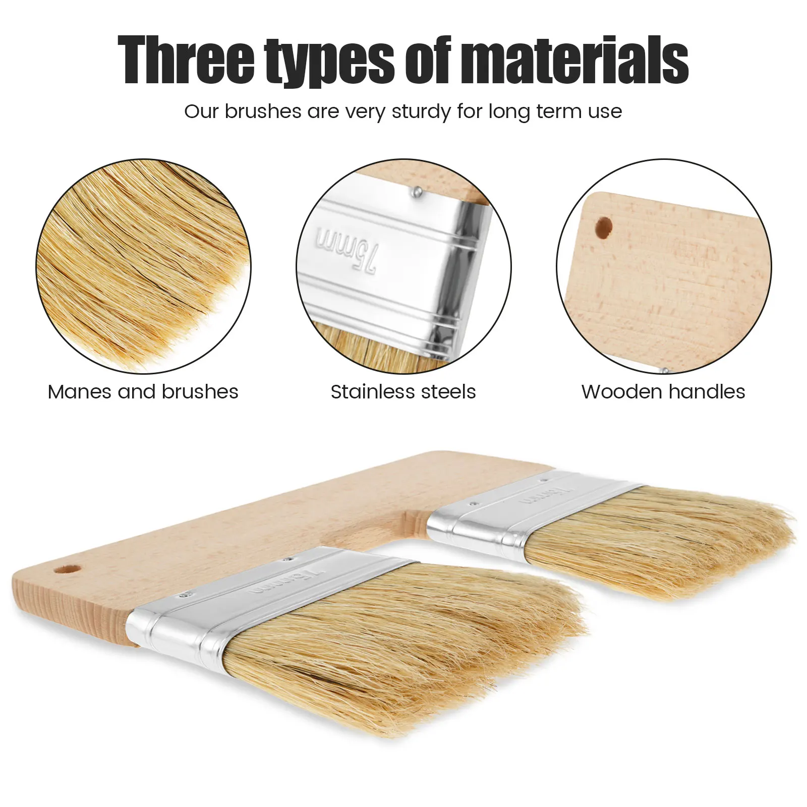 Double Paint Brush U Shaped Double Color Brush Reusable Head Painting Color 7.68 Inch Wall Paint