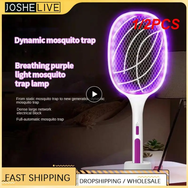 

1/2PCS Two-in-One 10 LED Trap Mosquito Killer Lamp 3000V Electric Bug Zapper USB Rechargeable Summer Fly Swatter Trap Flies