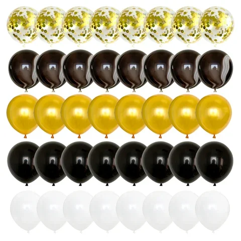 

Gold Balloons Set 40Pcs Agate Marble Metallic Confetti Balloon for Kids Birthday Party Baby Shower Graduation Decoration Wedding