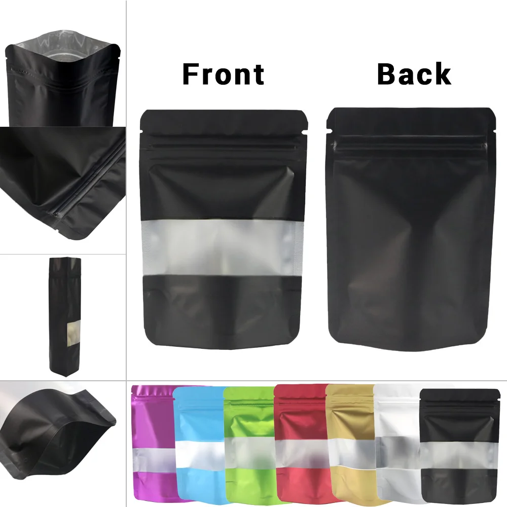 Reclosable Zip Lock Bags Kitchen Organizer Bags Stand Up Biscuits Pouches Eco Aluminum Foil Mylar Plastic Bags With Clear Window 6