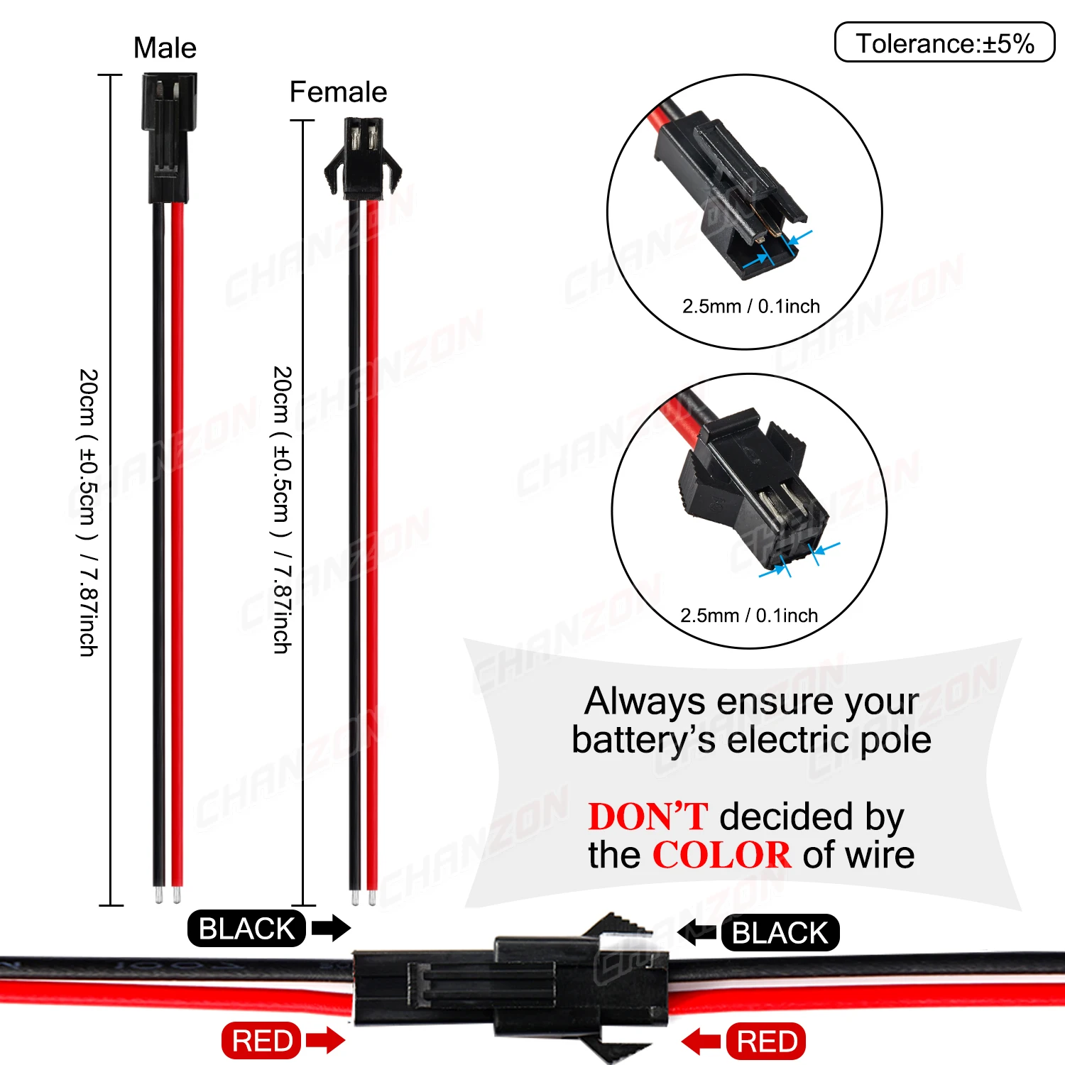 SM 2.54mm 20AWG 커넥터 케이블 JST 2.54 2 핀 어댑터 2Pin 마이크로 배터리 남성 여성 피치 연결 플러그 확장 충전기