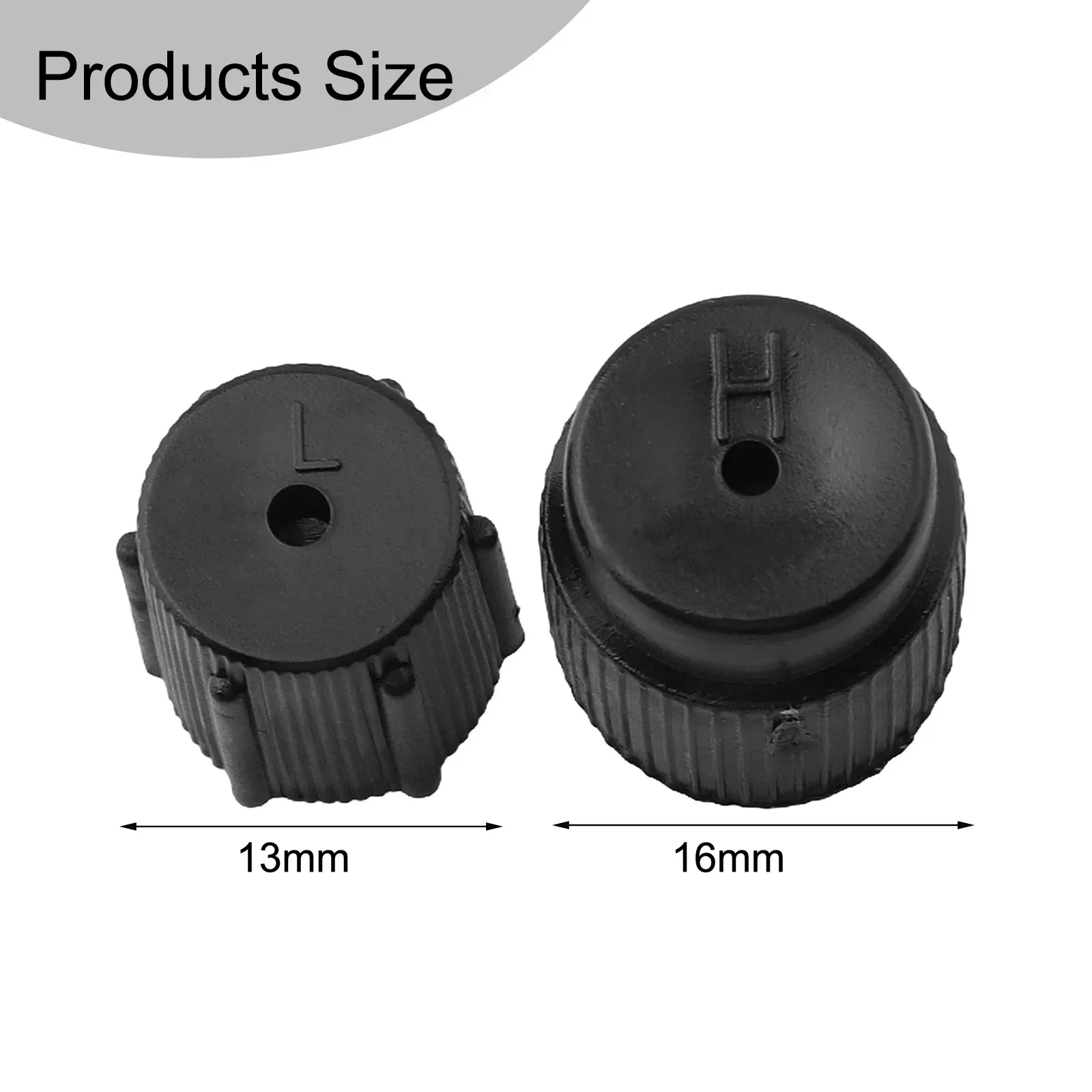 2pcs R134a Car Air Conditioning Service Air Condition Charging Port Valve Dust Cap High Low-Pressure A/C Cap Car Accessory