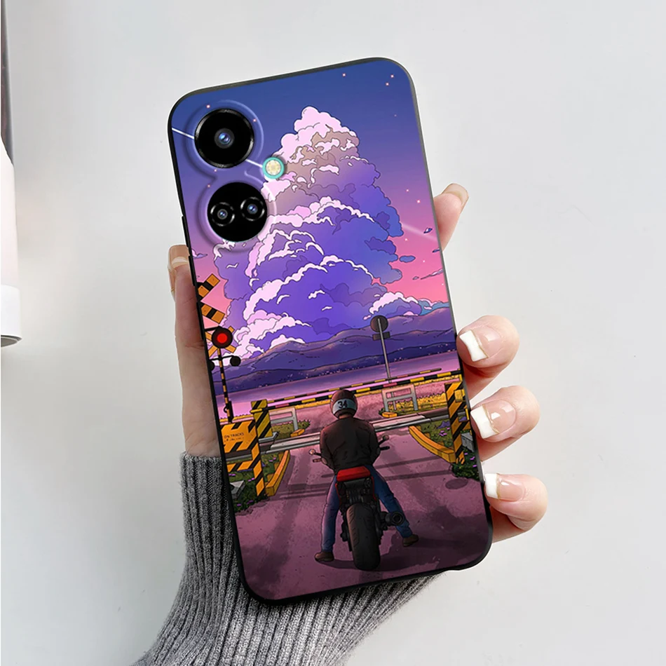 Fashionable Marble Silicone Soft Black TPU Phone Case