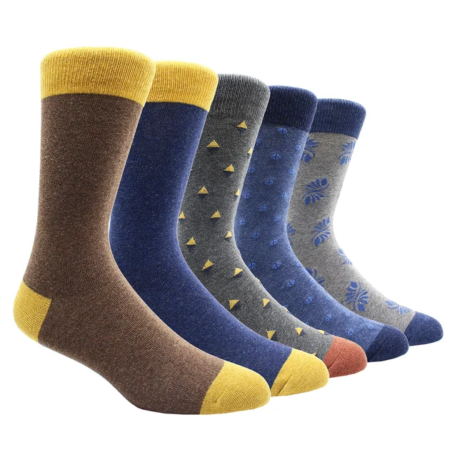 Size 41-48 Casual Fashion Cotton Funny  Long Women&Men Socks Contrast Color Rainbow Larger Size Stripe Socks for Men 5 Pairs- NY023