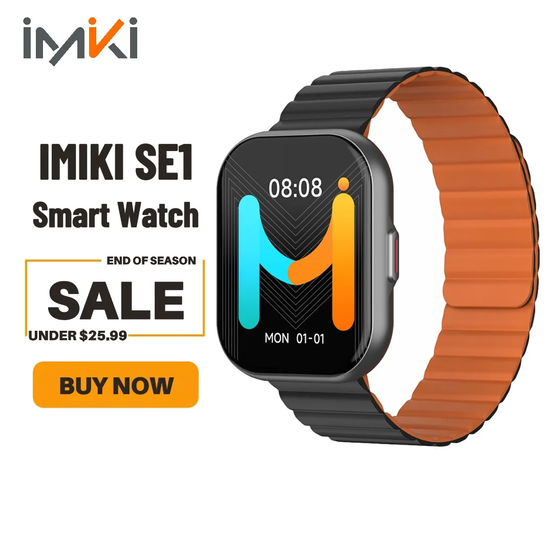 IMIKI SE1 남성용 스마트 워치, 2.02 인치 TFT 스크린 스포츠 스마트워치, BT 통화, IP67 방수 피트니스 트래커, 100 + 스포츠 모드