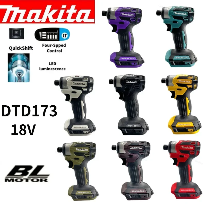 Makita 18V 무선 스크루 드라이버, DTD173 전기 드릴 도구, Ce 나사, 무선 드릴 전동 공구, 건설 브러시리스