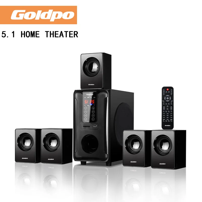 Goldpo H3811B 5.1 Channel 3D Surround Subwoofer Multimedia Sound Box Home Theater System Bluetooth Remote Control Speaker 1