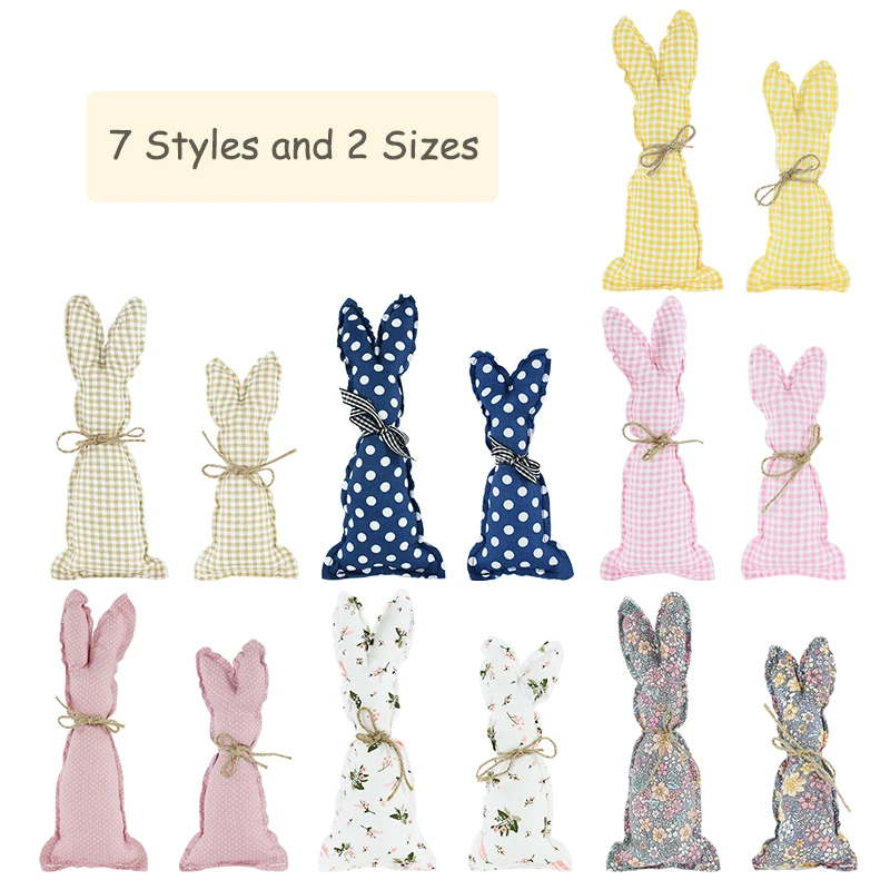 Cloth Art Bunny Doll Easter Home Spring Decorations for Holiday Easter Party Favors Kids Toys Theme Birthday Decor Supplies