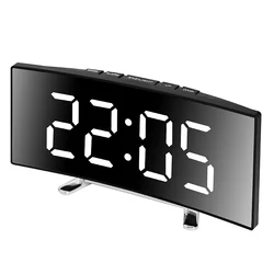 Sleek LED Alarm Clock with Temperature Display and Adjustable Brightness for Bedroom and Desktop Use (White light)