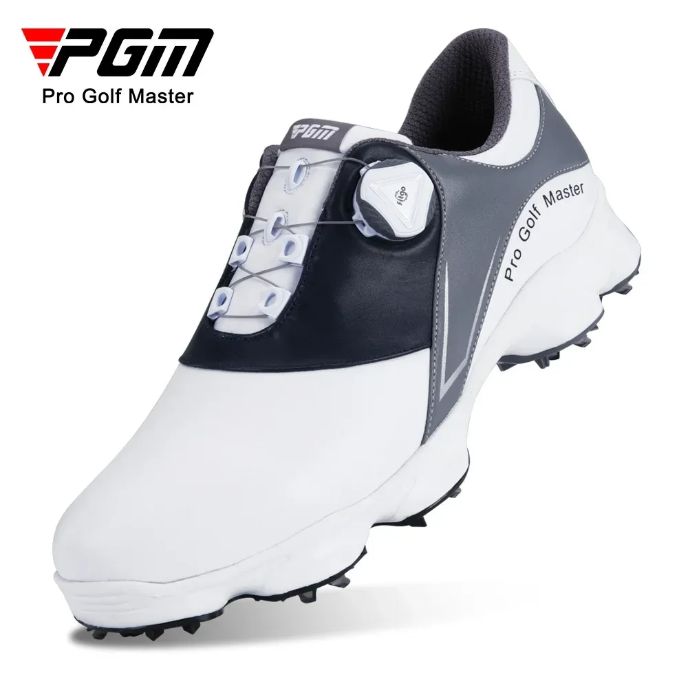 PGM Men's cowhide Golf Shoes Shoe Spikes Waterproof Casual Wear Anti-slip Male Sneakers Men's Sports Shoes XZ194