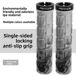 Dual Color Lock - On Anti - Slip Ergonomic Bike Handlebar Grips (Black and White)