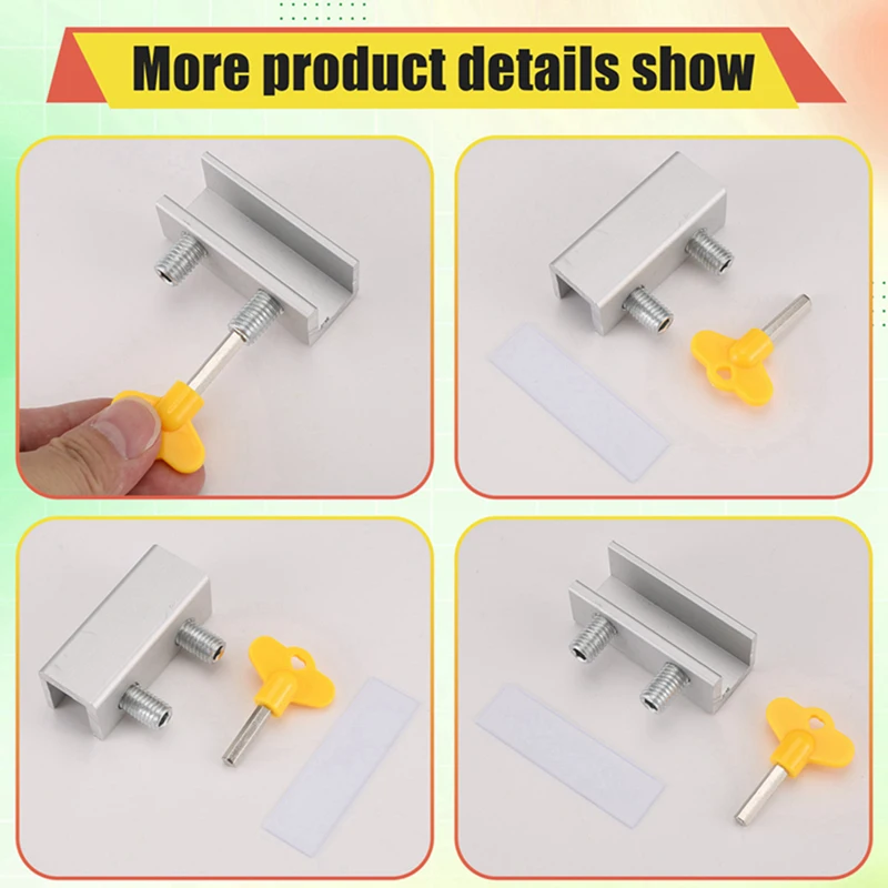 A52I-10 Set Sliding Sash Stopper Cabinet Locks Straps Doors Security Anti-Theft Lock Window Sliding Door Doors Lock