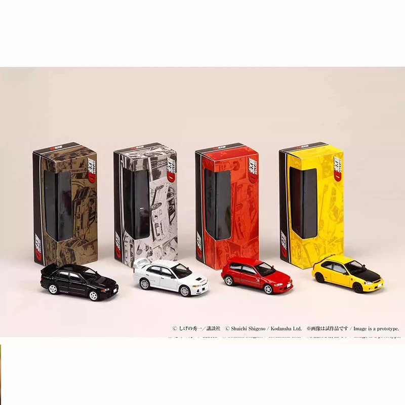 HJ 이니셜 D 30주년 기념 미쓰비시 에보 혼다 시빅 EG6/EK9 블리스터 카드 다이캐스트 시뮬레이션 자동차 모델 소년 수집 선물