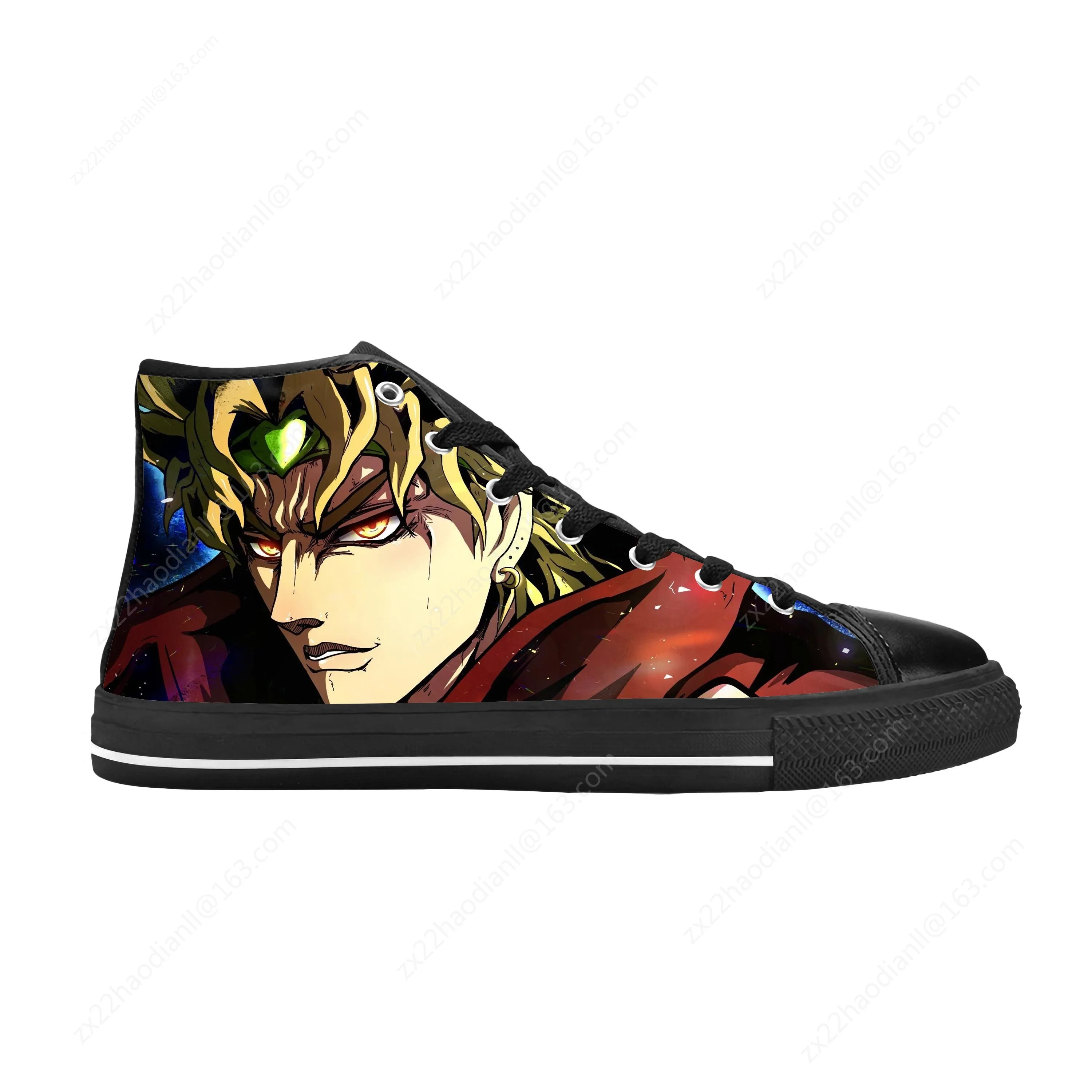 Japanese Anime Jojo Bizarre Adventure Dio Brando Casual Cloth Shoes High Top Comfortable Breathable 3D Print Men Women Sneakers