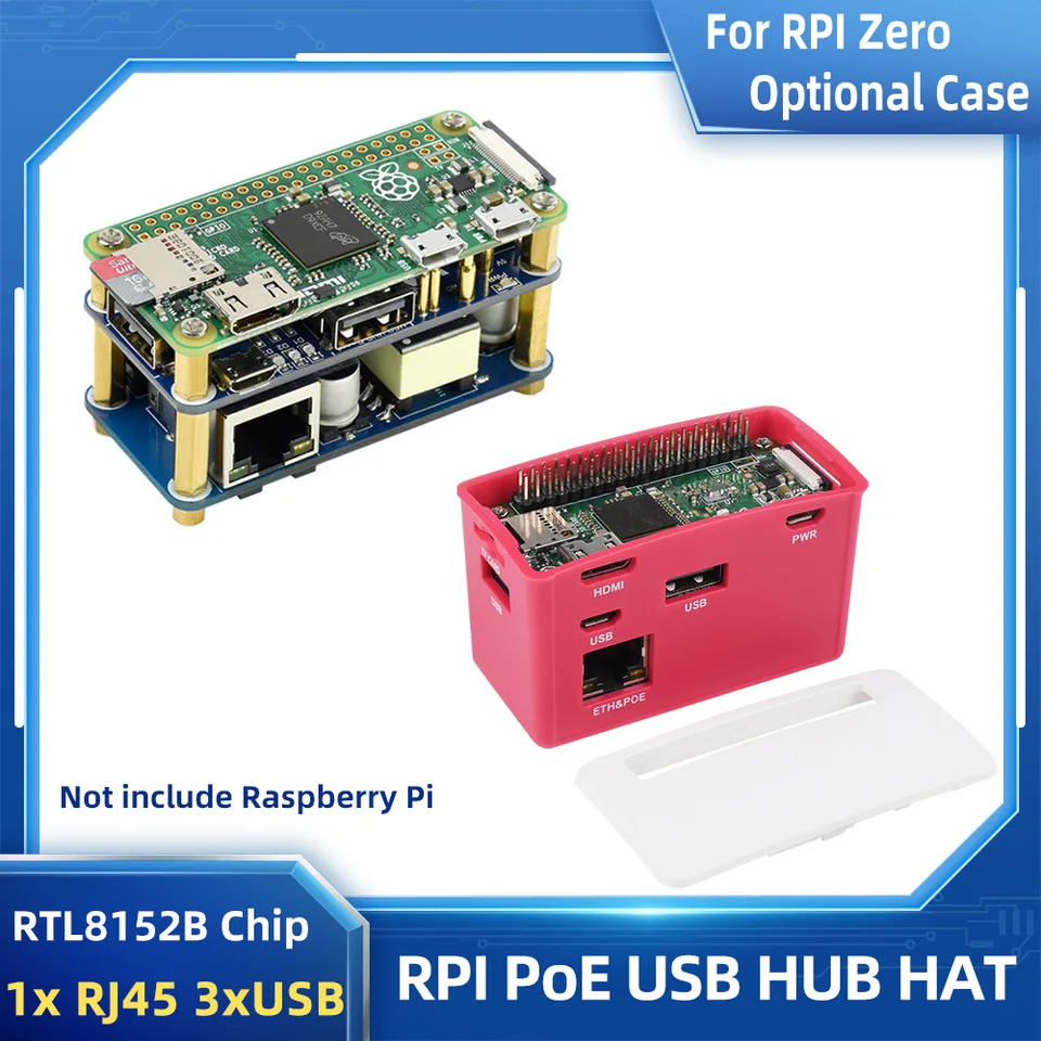 Pour zéro 2 W USB vers Rj45 Hub Ethernet ou Usb vers Rj45 Hub pour Pi0 et  Pi0 2w (avec boîtier)