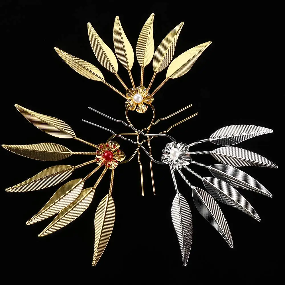 

Flower Ancient Hanfu Headwear Hairstyle Design Tool Metal Hair Sticks Thai Headdress Ancient Style Headwear U Shape Hairpin