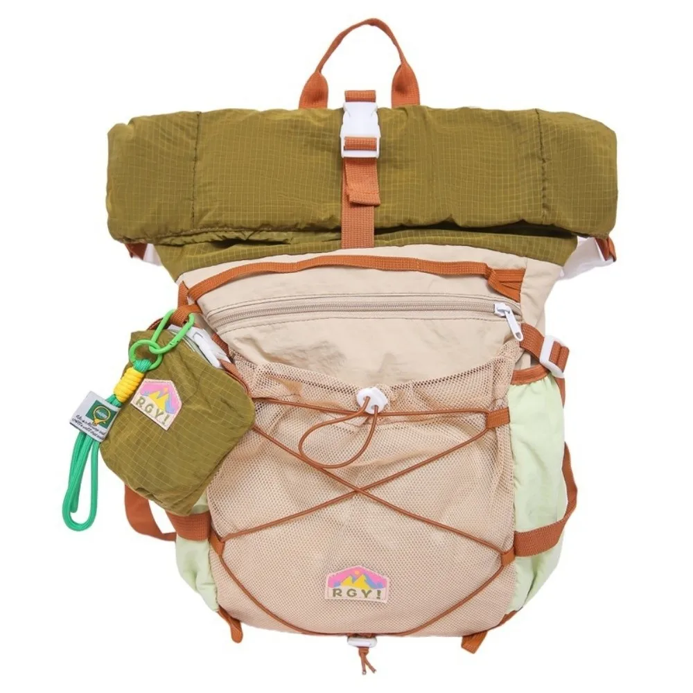 Color-Blocked Design Outdoor Hiking Bag Multi-pocket Large-Capacity Travel Backpack Lightweight Waterproof Oxford 1