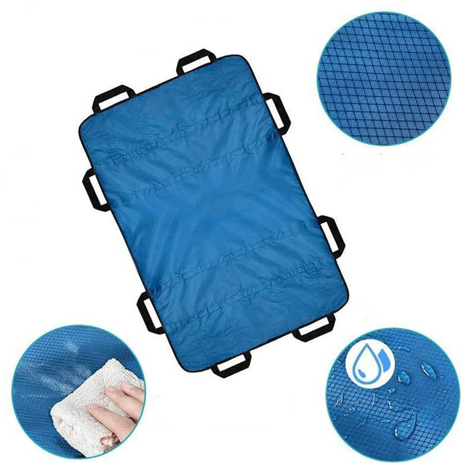 Positioning Bed Pad with Handles Mattress Protection for Turning Sliding Washable Waterproof 8 Handle Incontinence Bed Pad