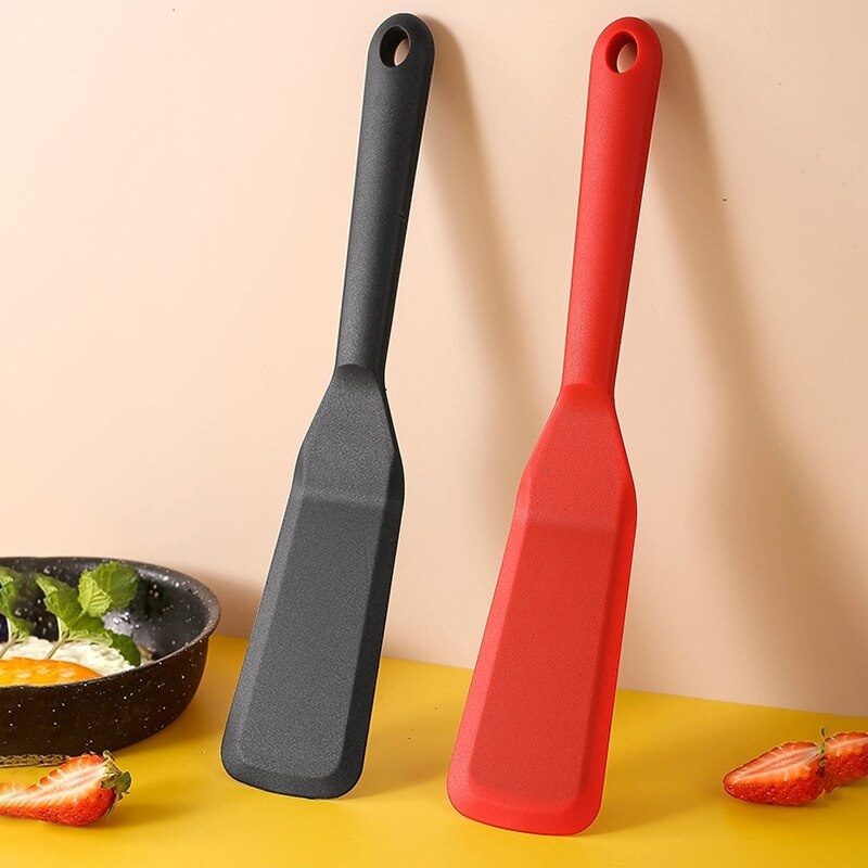 1PC 3Color Silicone Frying Shovel Non-stick Surface Kitchen Pancake Fried Egg Transfer Shovel Steak Shovel Kitchen Baking Tools