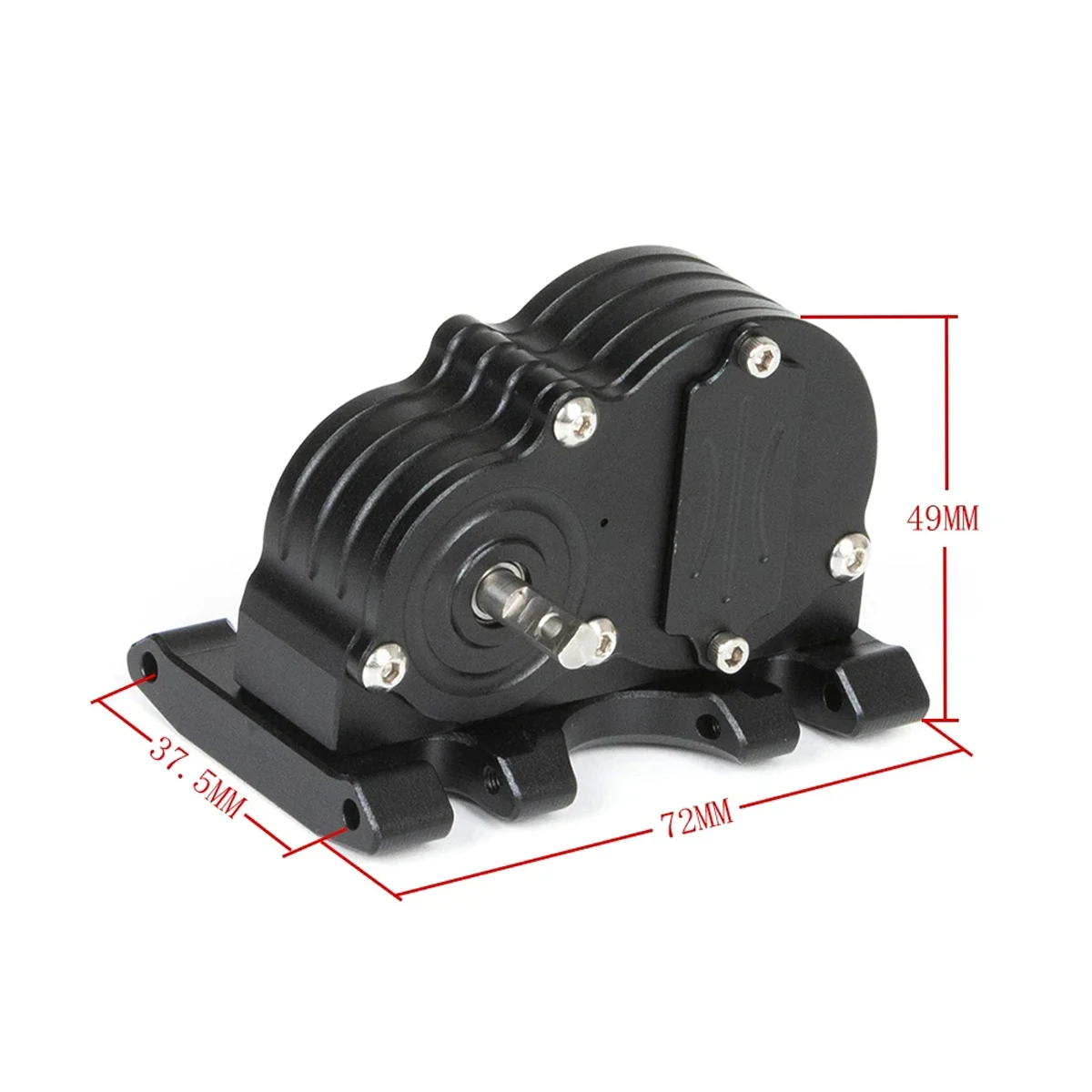 Boîte de vitesses LCG RC 1/10 en aluminium installée sur un châssis de Capra