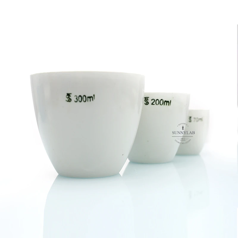 All size available 5ml to 300ml Porcelain crucible lab 1/2/5/10pcs ceramic crucible with lid for school labratory experiment