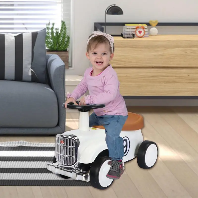 Kids Ride On Toys Retro Ride On Push Toy Car Steering Wheel Learning To Walk Toys Anti-Rollover Wheels