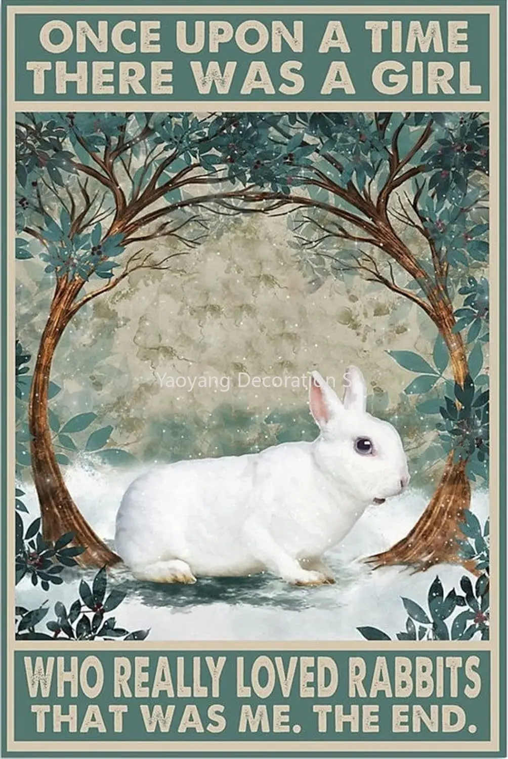 

Metal Sign Rabbit Once Upon A Time 2 Metal Tin Sign Funny Signs Vintage Wall Decor for Home Garden Bar Bathroom 8x12