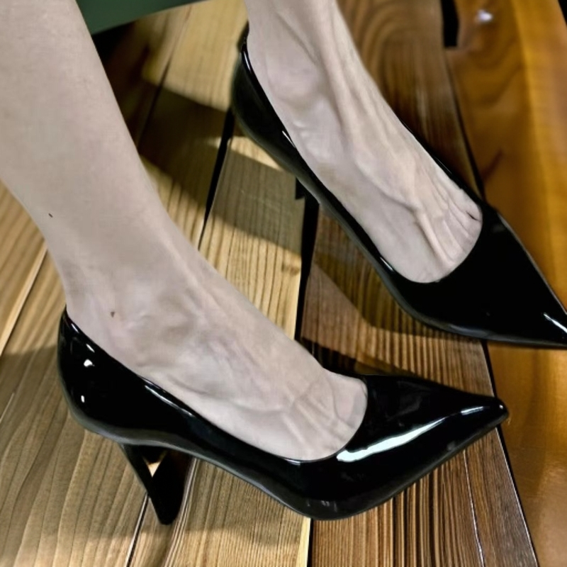 Women's High Heels Stiletto 2025 New Black Red Sole Pointed Single Shoe Women Shoes High Heels