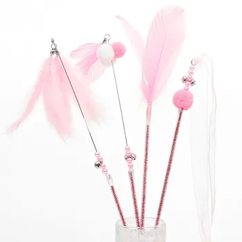 Pet Supplies Cat Toys Cat Teasing Sticks Self Play Bells Fairy Sticks Feathers  Self Fun  Bite Resistant  Long Pole  Cat Teasing