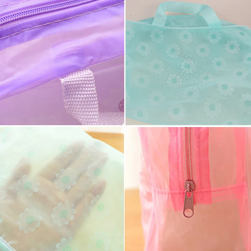 Sac à cosmétiques transparent en PVC pour femmes et filles, trousses de maquillage transparentes à fleurs fragmentées, rangement étanche pour poudres cosmétiques, voyage, 1 pièce