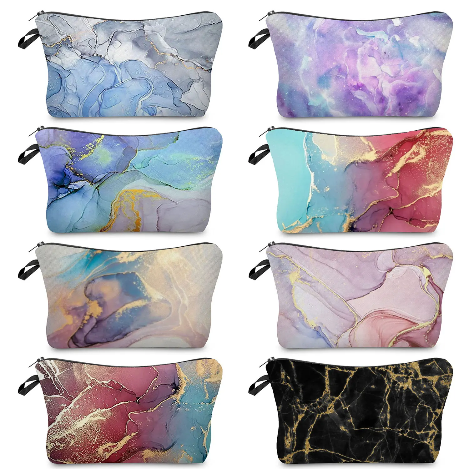 

Marbling Print Women's Cosmetic Bag Outdoor Mini Fashion Makeup Organizer Bag Portable Beach Travel Ladies Toiletry Kit