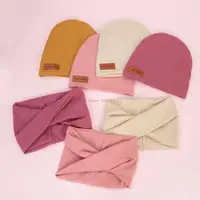 96GC Faux Cashmere Kid Hat & Scarf Set Fashion Child Cap with Hat & Scarf Baby Beanie with Scarf for Newborn Kids
