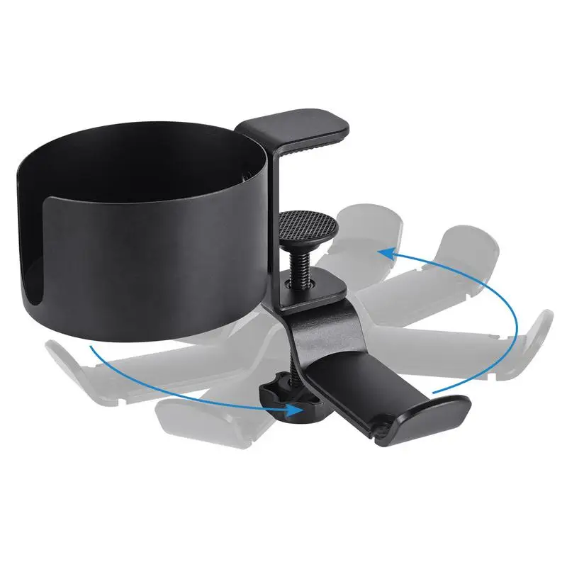 2 In 1 Headphone Holder Universal Gaming Headset Hanger Mount Desktop Computer Desk Fixed Cup Holder Drink Cup Mug Rack