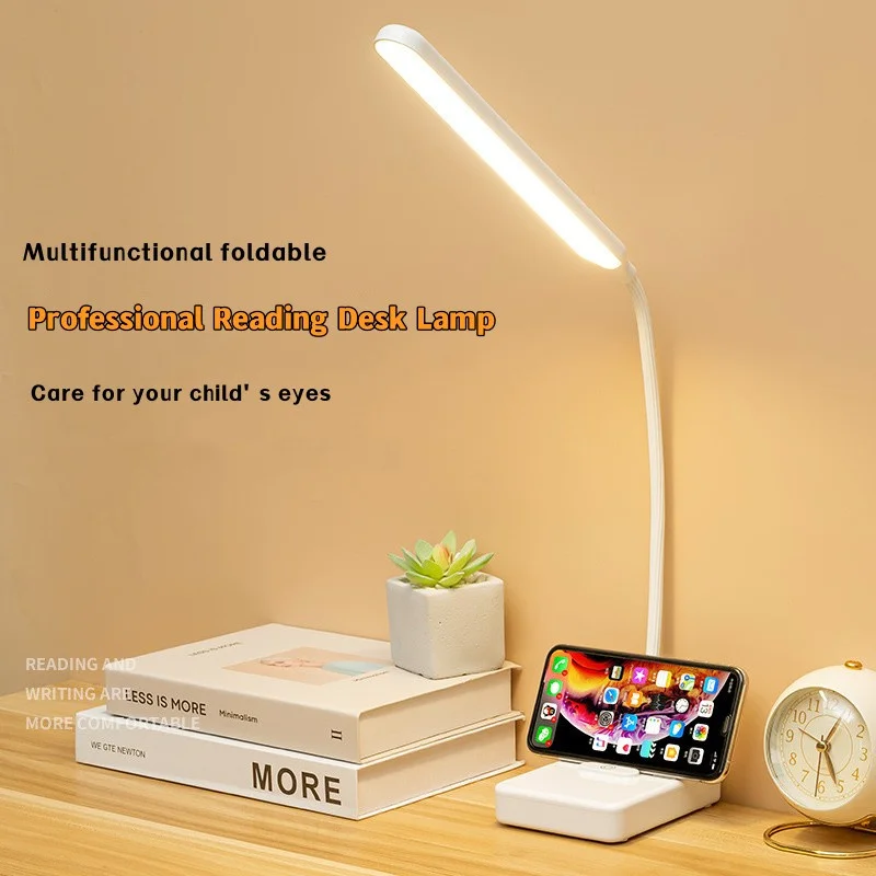 

Desk Lamp USB Rechargeable LED Foldable Office Lamp Eye Protection Gooseneck Touch Dimmable Reading Table Lamp Led Light 3 Mode
