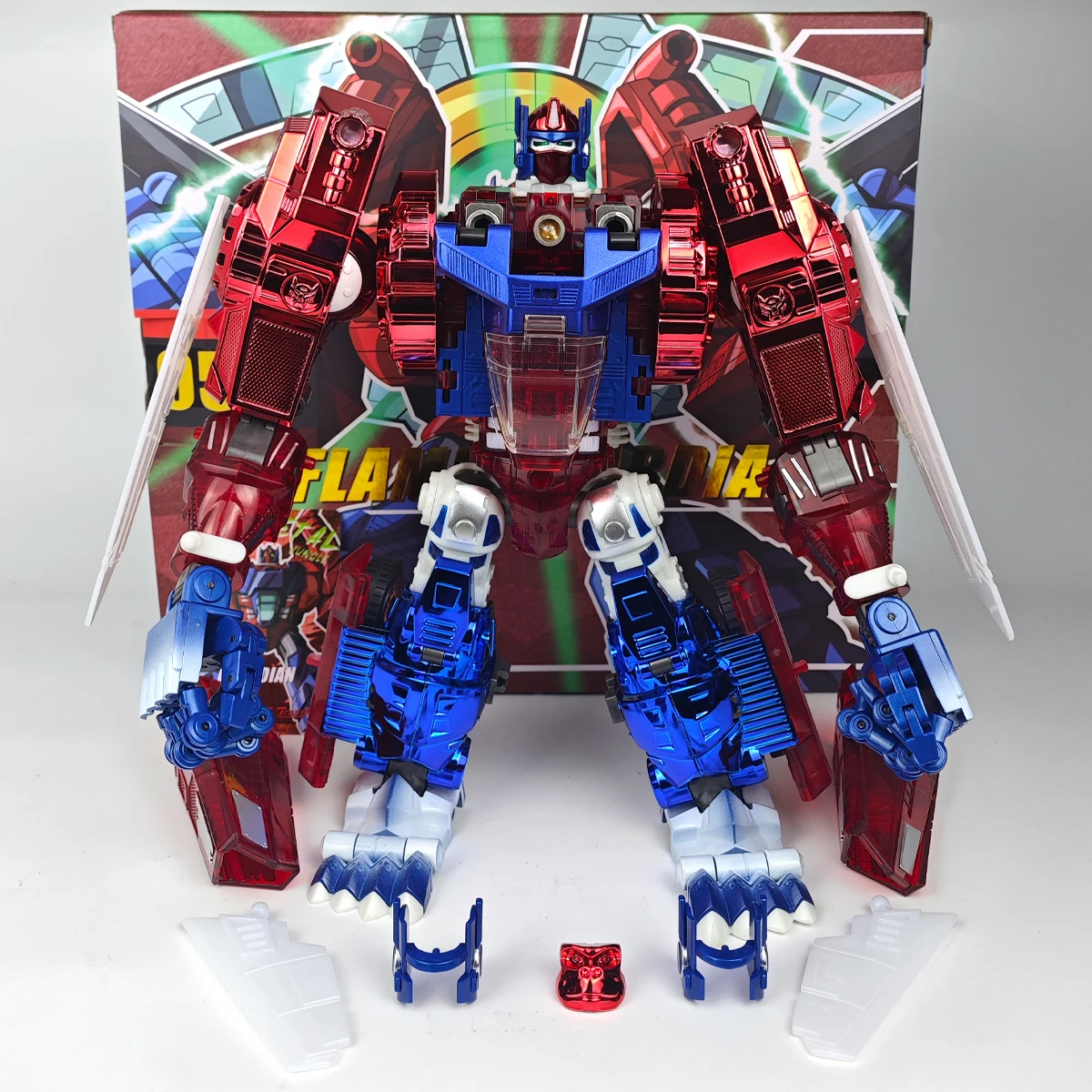 Transart Ravage Vs Kindgom Ravage TransArt TA transformación BWM-05R Flame Guardian versión roja Beast ...