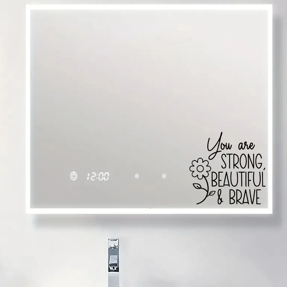 1Pc Inspirational Quotes Text Furniture Mirror Wall Stickers for Bedroom Bathroom Decoration Living Room Decor Home Wall Decals