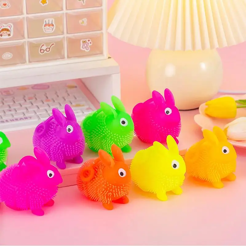 

Toys Luminous Bunny Stress Relief Squeeze Fidget Colorful LED Light Up Adorable Game For Kids