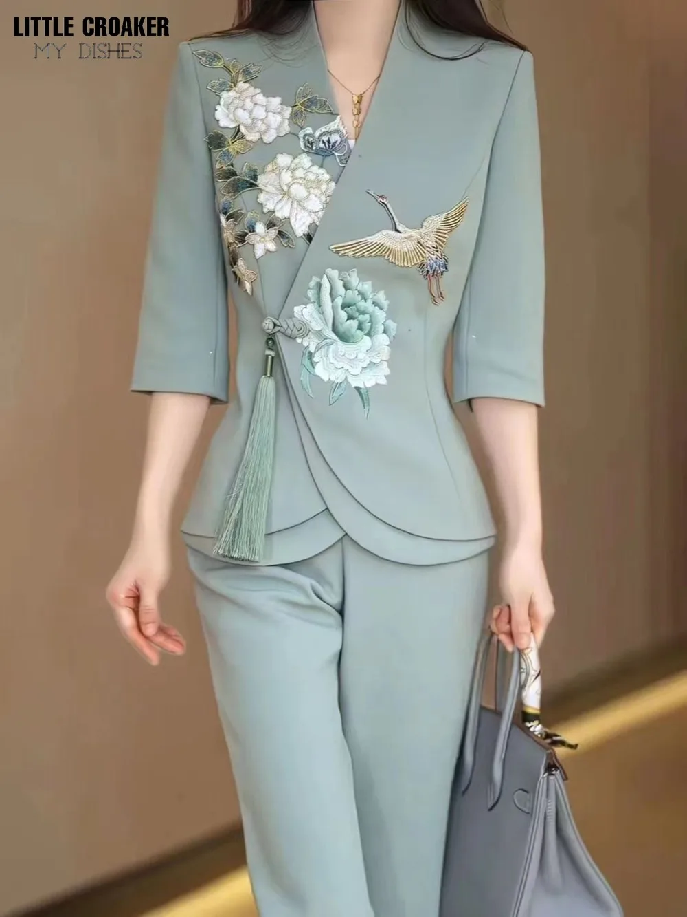 Designer Chinese Sky Blue 2 Pieces Pants Suit for Wedding Formal Occasion  Women Ladies Evening Party Tuxedos Formal Work Wear - AliExpress Designer Chinese Sky Blue 2 Pieces Pants Suit for Wedding Formal Occasion Women  Ladies Evening Party Tuxedos Formal Work Wear - AliExpress