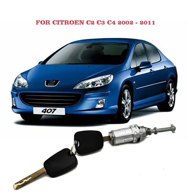 

FRONT LEFT RIGHT DOOR LOCK BARREL FOR CITROEN C2 C3 C4 2002 - 2011 9170.T9