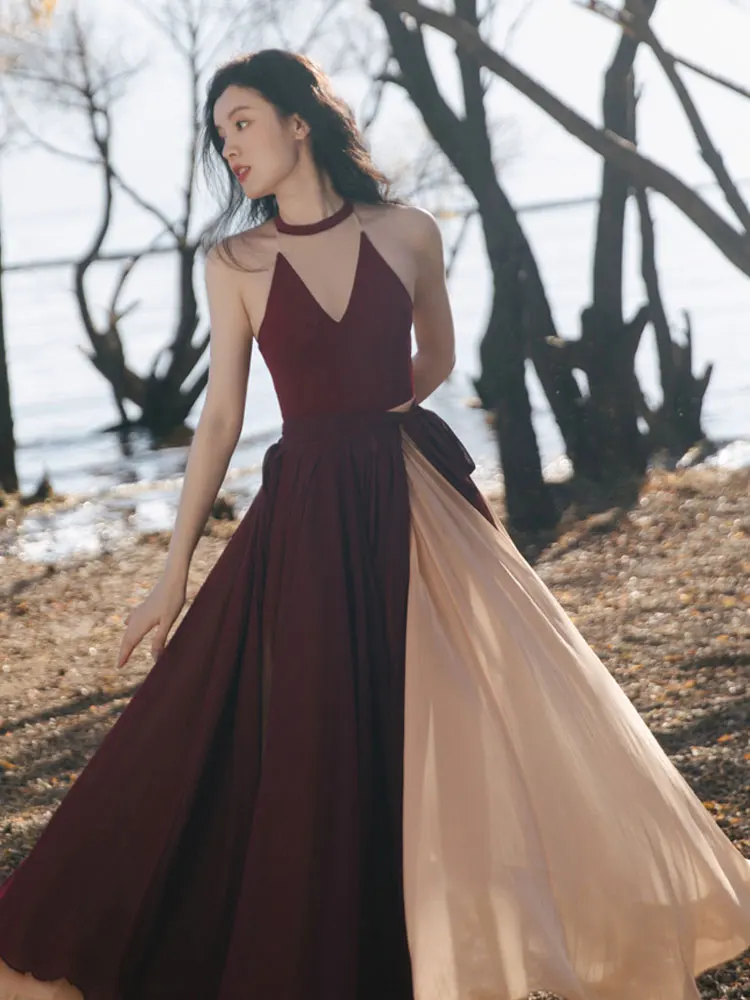 

Summer new women's clothing restores ancient ways temperament jazz big swing dress Bohemian travel beach strap long dress suit